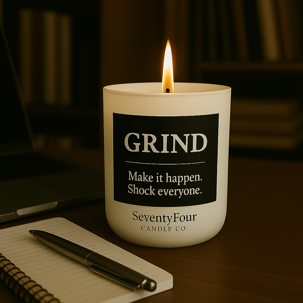 GRIND – Luxury Affirmation Candle | SeventyFour Candle Co.