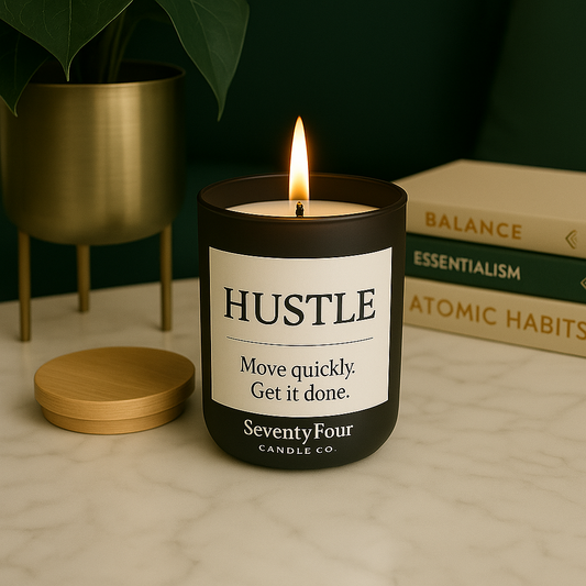 HUSTLE  – Luxury Affirmation Candle | SeventyFour Candle Co.