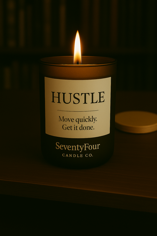 HUSTLE  – Luxury Affirmation Candle | SeventyFour Candle Co.